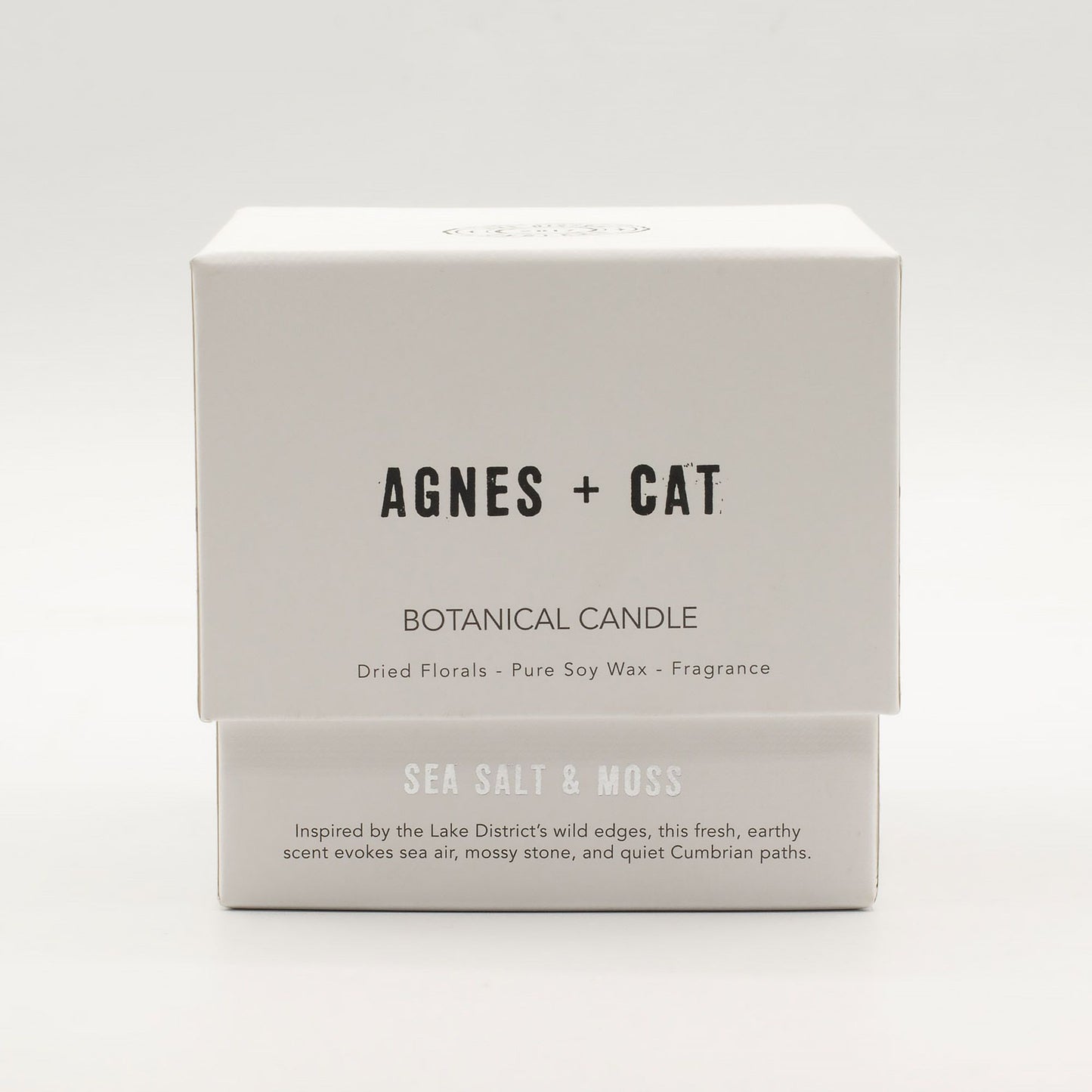 Agnes + Cat Vela de Cera de Soja Botánica - Sal marina y musgo