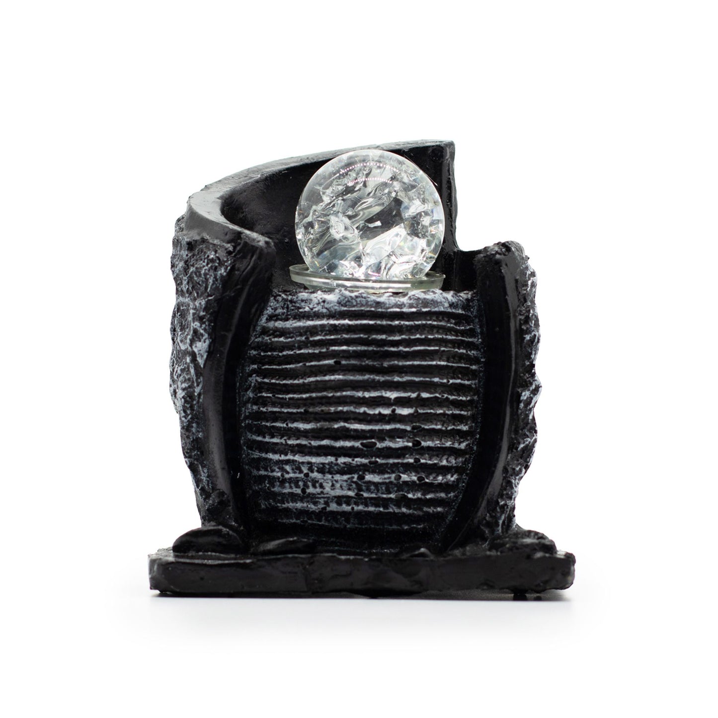 Fuente decorativa de agua de mesa -15x13x20 cm - Recipiente de agua y bola de cristal